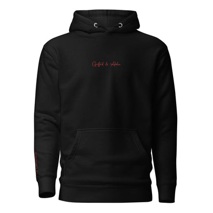 Red Embroidered Signature Hoodie