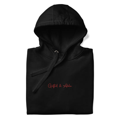 Red Embroidered Signature Hoodie