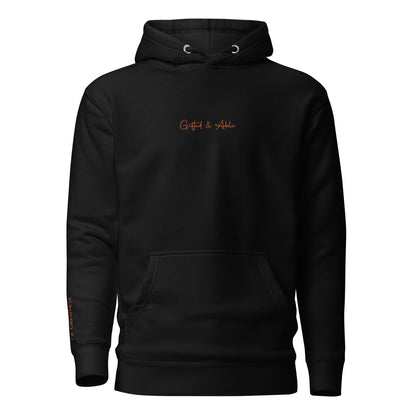 Orange Embroidered Signature Hoodie