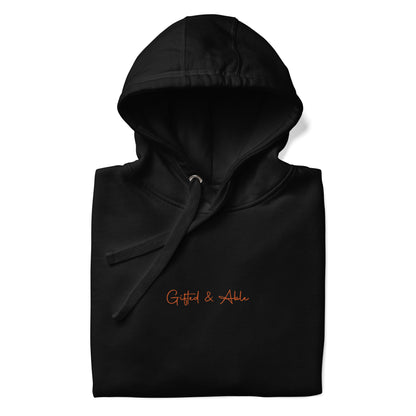 Orange Embroidered Signature Hoodie