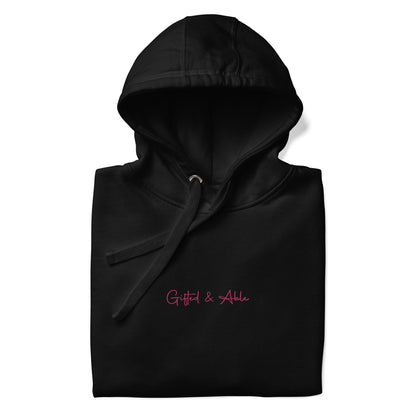 Pink Embroidered Signature Hoodie