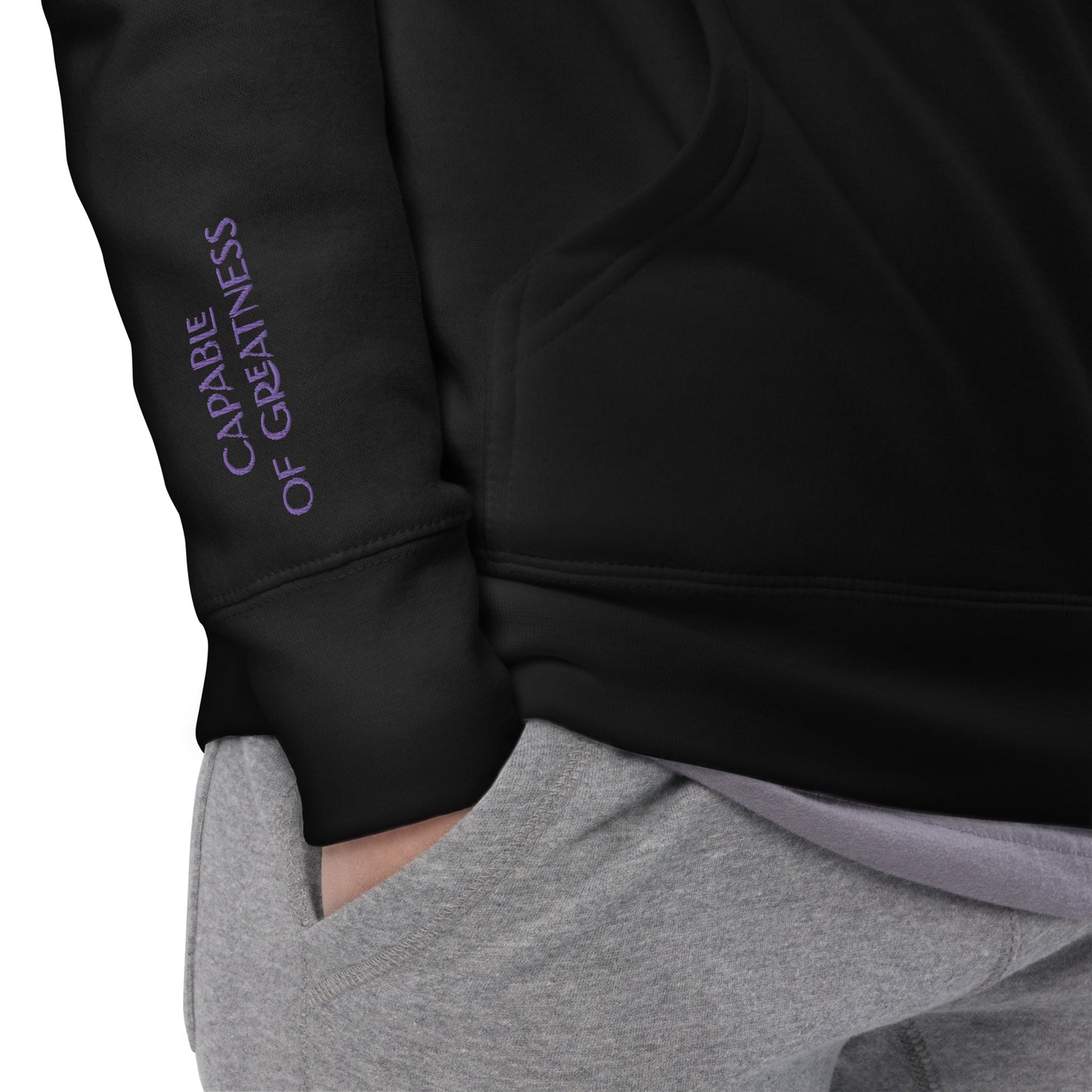 Purple Embroidered Signature Hoodie