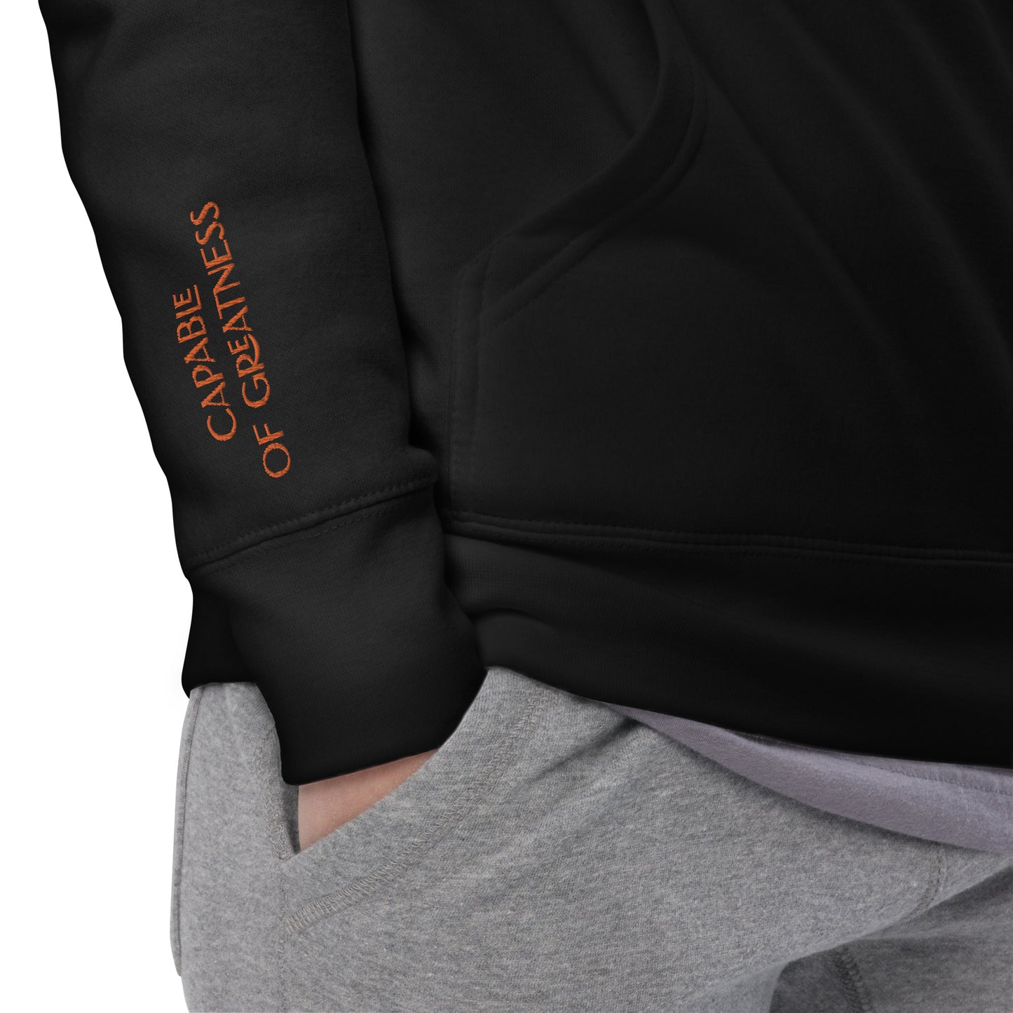 Orange Embroidered Signature Hoodie